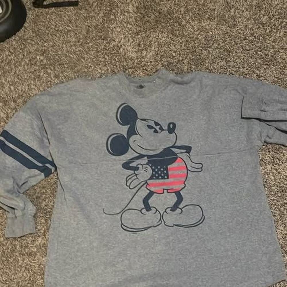 Disney Mickey Mouse Spirit Jersey T-Shirt Women's XL Graphic Heathered Gray